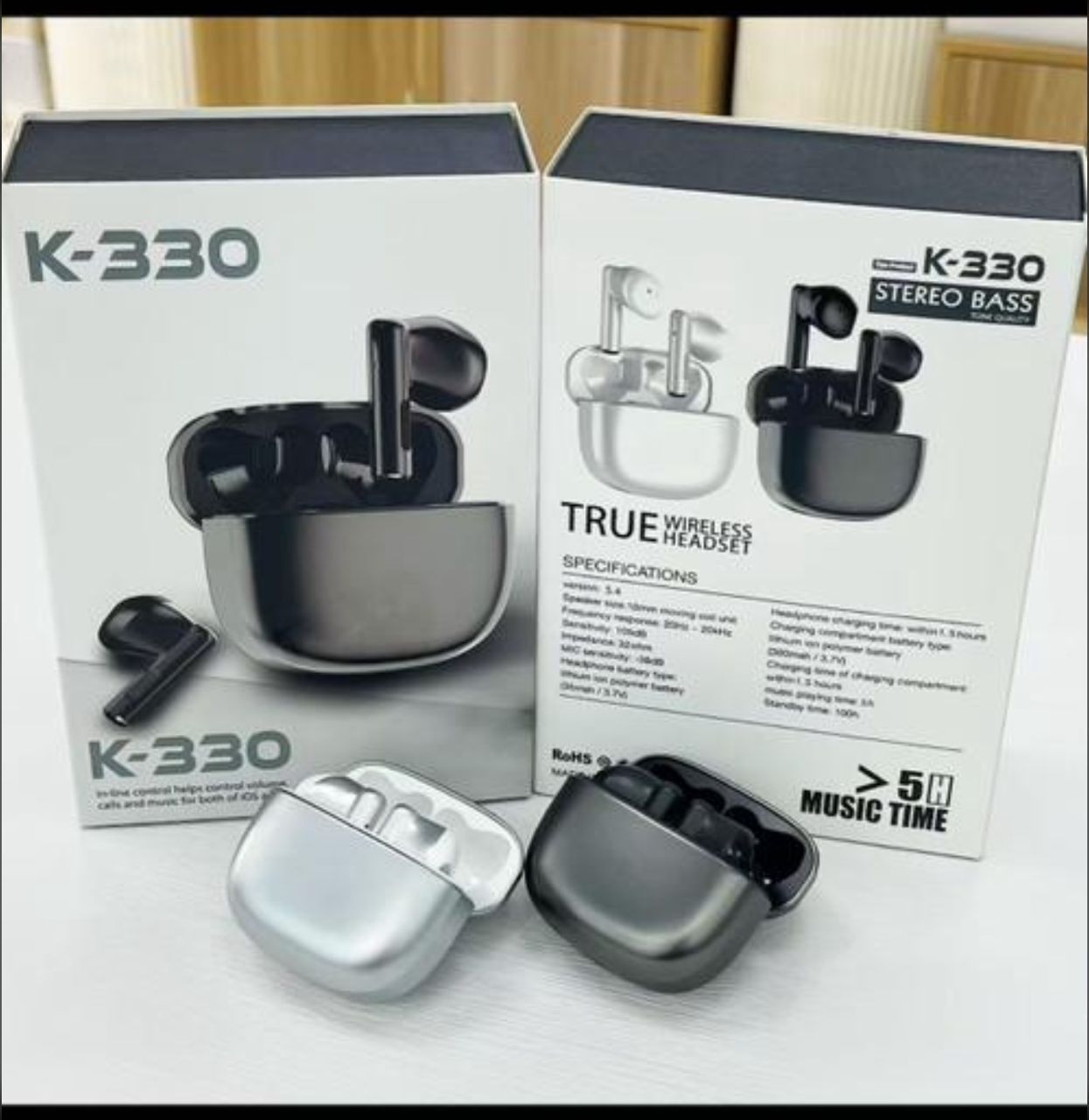 Écouteurs Sans Fil K330 – Design Métallique & Son Premium